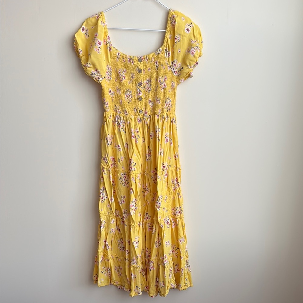 Ellen Weaver Yellow Floral Dress